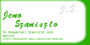 jeno szaniszlo business card